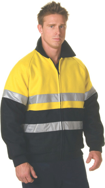 Picture of DNC Workwear Hi Vis Taped Bluey Bomber Jacket - CSR Reflective Tape (3859)