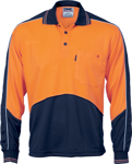 Picture of DNC Workwear Hi Vis Cool Breathe Panel Polo Long Sleeve Shirt (3892)