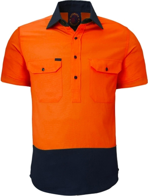 Picture of Ritemate Workwear 2 Tone Closed Front Short Sleeve Shirt (RM105CFS)
