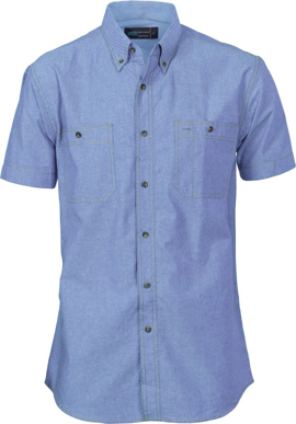 Picture of DNC Workwear Twin Pocket Chambray Short Sleeve Shirt (4101)