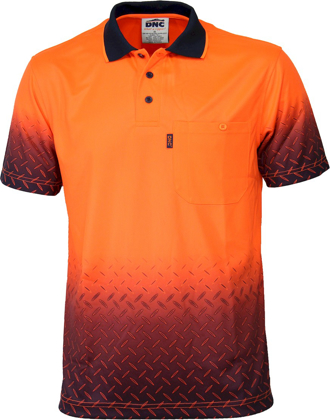 Picture of DNC Workwear Hi Vis Sublimated Diamond Plate Polo (3552)