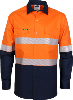 Picture of DNC Workwear Hi Vis 2 Tone Segment Taped Coolight Shirt (3648)