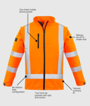 Picture of Syzmik Womens Hi Vis NSW Rail X Back 2 In 1 Softshell Jacket (ZJ770)
