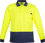 Picture of Syzmik Mens Hi Vis Comfort Back Long Sleeve Polo (ZH410)