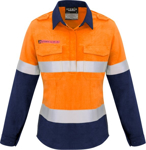 Picture of Syzmik Womens FR Closed Front Hooped Taped Spliced Shirt (ZW131)