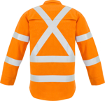 Picture of Syzmik Mens Red Flame Hi Vis X Back Shirt (ZW137)