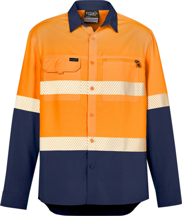 Picture of Syzmik Mens Hi Vis Outdoor Segmented Tape Long Sleeve Shirt (ZW470)