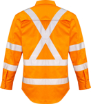 Picture of Syzmik Mens Hi Vis X Back Taped Long Sleeve Shirt (ZW690)