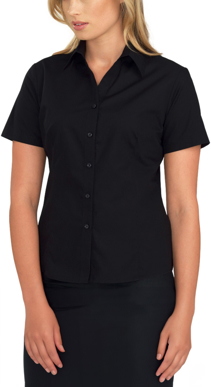 Picture of John Kevin Womens Short Sleeve Poplin Shirt - Black (102 Black)