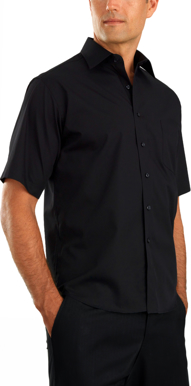 Picture of John Kevin Mens Poplin Short Sleeve Shirt (201 Black)