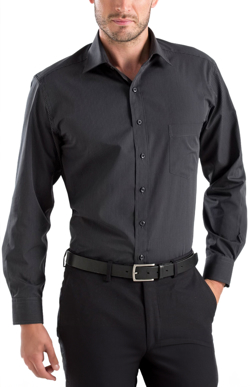 Picture of John Kevin Mens Dark Stripe Long Sleeve Shirt (236 Charcoal)
