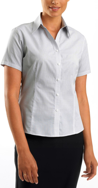 Picture of John Kevin Womens Mini Check Short Sleeve Shirt (325 Grey)