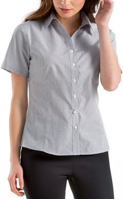 Picture of John Kevin Womens Multi Check Short Sleeve Shirt (357 Grey)