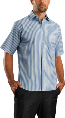 Picture of John Kevin Mens Fashion Stripe Short Sleeve Shirt (423 Forest)