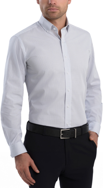 Picture of John Kevin Mens Mini Check Slim Fit Long Sleeve Shirt (824 Grey)