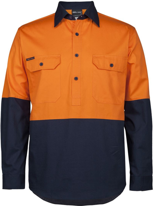 Picture of JB's Wear Hi Vis Closed Front Long Sleeve Work Shirt (6HVCS)