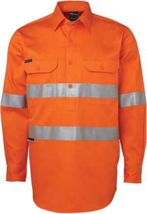 Picture of JB's Wear Hi Vis Day & Night Close Front Long Sleeve 190g Work Shirt (6HWCF)