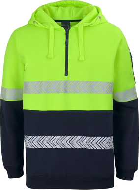 Picture of JB's Wear Hi Vis Day & Night 1/2 Zip Segmented Tape Hoodie (6HZSH)