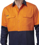 Picture of King Gee Originals Hi Vis Long Sleeve Drill Work Shirt (K54015)