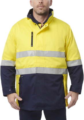 Picture of King Gee Originals 3 in 1 Hi Vis Cotton Drill Reflective Work Jacket (K55400)