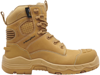 Picture of King Gee Womens Onyx 6Z Puncture-Resistant Zip Sided Work Boot - Wheat (K28003)