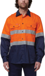 Picture of Hard Yakka Core Hi Vis Long Sleeve 2 Tone Reflective Vented Cotton Shirt (Y07940)