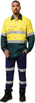 Picture of Hard Yakka Core Hi Vis 2 Tone Reflective Cotton Drill Shirt (Y04610)