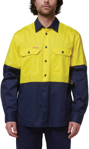 Picture of Hard Yakka Core Hi Vis Long Sleeve 2 Tone Vented Cotton Shirt (Y07950)