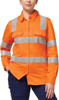 Picture of Hard Yakka Womens Core Biomotion Hi Vis Reflective Long Sleeve Cross Back (Y08420)