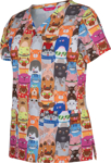 Picture of JB's Wear Womens Raining Cats & Dogs Printed Scrub Top (4STP1-CATS-DOGS)