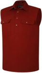 Picture of Ritemate Workwear Mens Pilbara Closed Front Sleeveless Shirt (RM700CF)