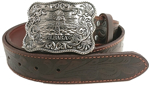 Picture of Ritemate Workwear Pilbara Western Rodeo Buckle Tooled Leather Belt (RMPW003)