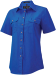 Picture of Ritemate Workwear Womens Pilbara Open Front Short Sleeve  Shirt (RM600BTS)