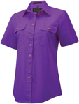 Picture of Ritemate Workwear Womens Pilbara Open Front Short Sleeve  Shirt (RM600BTS)
