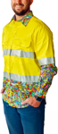 Picture of Trademutt Mens Bonza Yellow Day/Night Hi Vis Full Button Long Sleeve Workshirt (TM-21503)