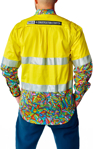 Picture of Trademutt Mens Bonza Yellow Day/Night Hi Vis Full Button Long Sleeve Workshirt (TM-21503)
