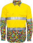 Picture of Trademutt Mens Bonza Yellow Day/Night Hi Vis Full Button Long Sleeve Workshirt (TM-21503)