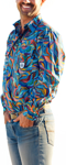 Picture of Trademutt Mens Snazzy Half Button Full Print Long Sleeve Workshirt (TM-21645)