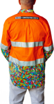 Picture of Trademutt Mens Bonza Orange Day/Night Hi Vis Full Button Long Sleeve Workshirt (TM-21502)