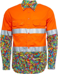 Picture of Trademutt Mens Bonza Orange Day/Night Hi Vis Full Button Long Sleeve Workshirt (TM-21502)