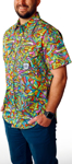 Picture of Trademutt Mens Bonza Short Sleeve Full Button Full Print Workshirt (TM-21501)