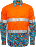 Picture of Trademutt Mens Snazzy Orange Day/Night Hi Vis Full Button Long Sleeve Workshirt (TM-21522)