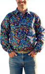 Picture of Trademutt Mens Pearler Half Button Long Sleeve Full Print Workshirt (TM-21540)