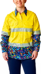 Picture of Trademutt Womens Pearler Yellow Day/Night Hi Vis Full Button Long Sleeve Workshirt (TM-21550)