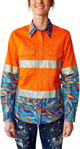 Picture of Trademutt Womens Snazzy Orange Day/Night Hi Vis Full Button Long Sleeve Workshirt (TM-21529)
