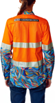 Picture of Trademutt Womens Snazzy Orange Day/Night Hi Vis Full Button Long Sleeve Workshirt (TM-21529)