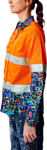 Picture of Trademutt Womens Pearler Orange Day/Night Hi Vis Full Button Long Sleeve Workshirt (TM-21549)