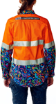 Picture of Trademutt Womens Pearler Orange Day/Night Hi Vis Full Button Long Sleeve Workshirt (TM-21549)