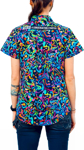 Picture of Trademutt Womens Pearler Full Button Short Sleeve Full Print Workshirt (TM-21548)