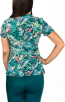 Picture of Cherokee Scrubs Tropic Texture Floral Print Round Neck Scrub Top (CK609 TCTU)
